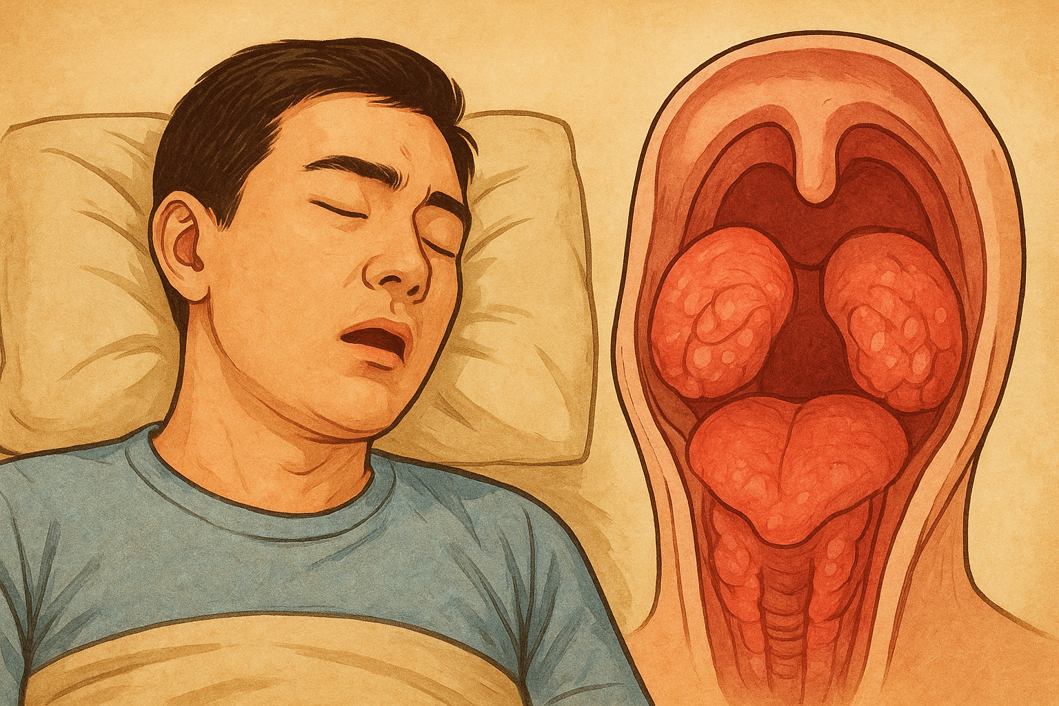扁桃腺が大きいといびきが出る?原因と対処法を知りたい方へ