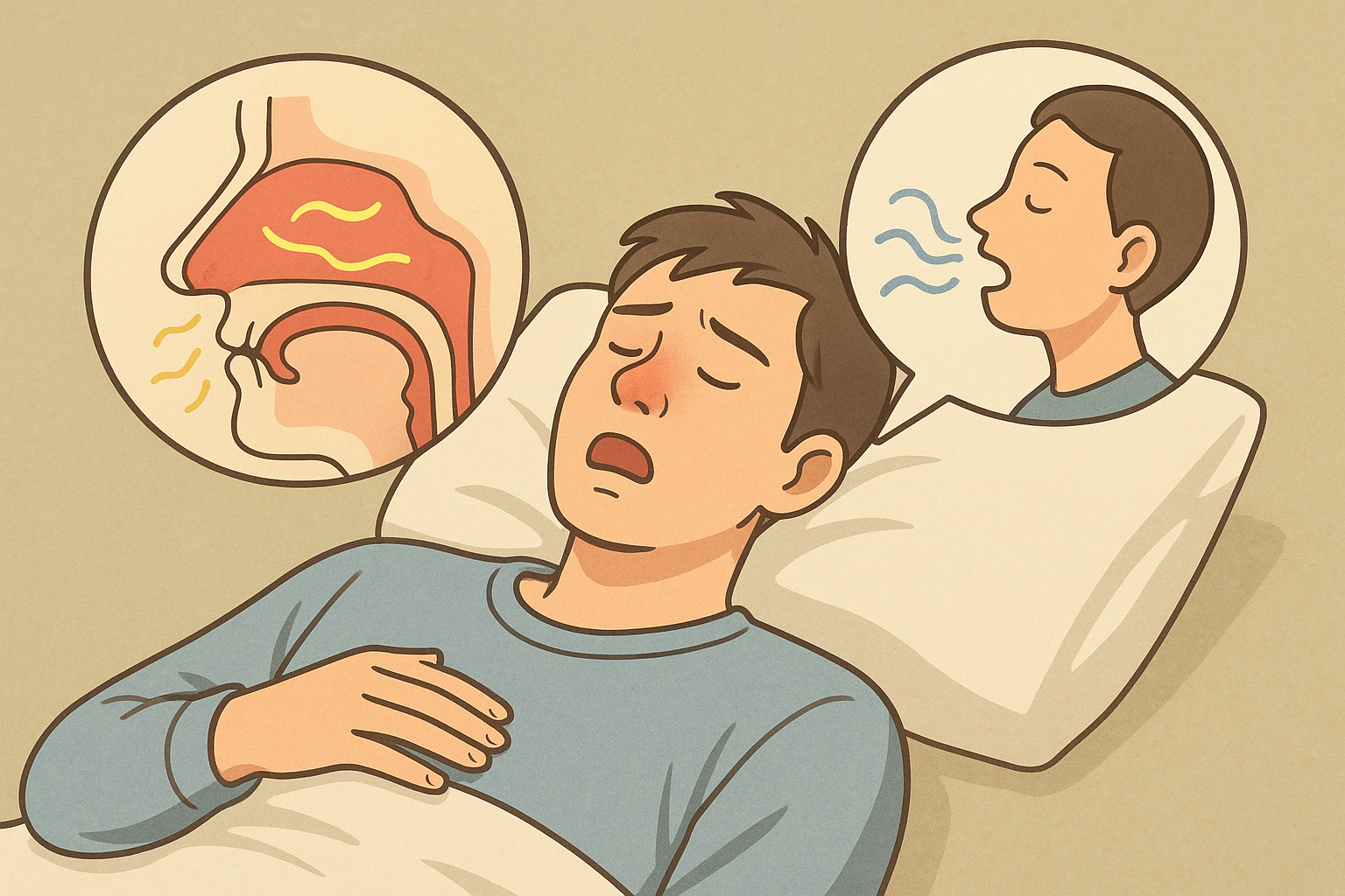 アレルギー性鼻炎と鼻づまりによる口呼吸