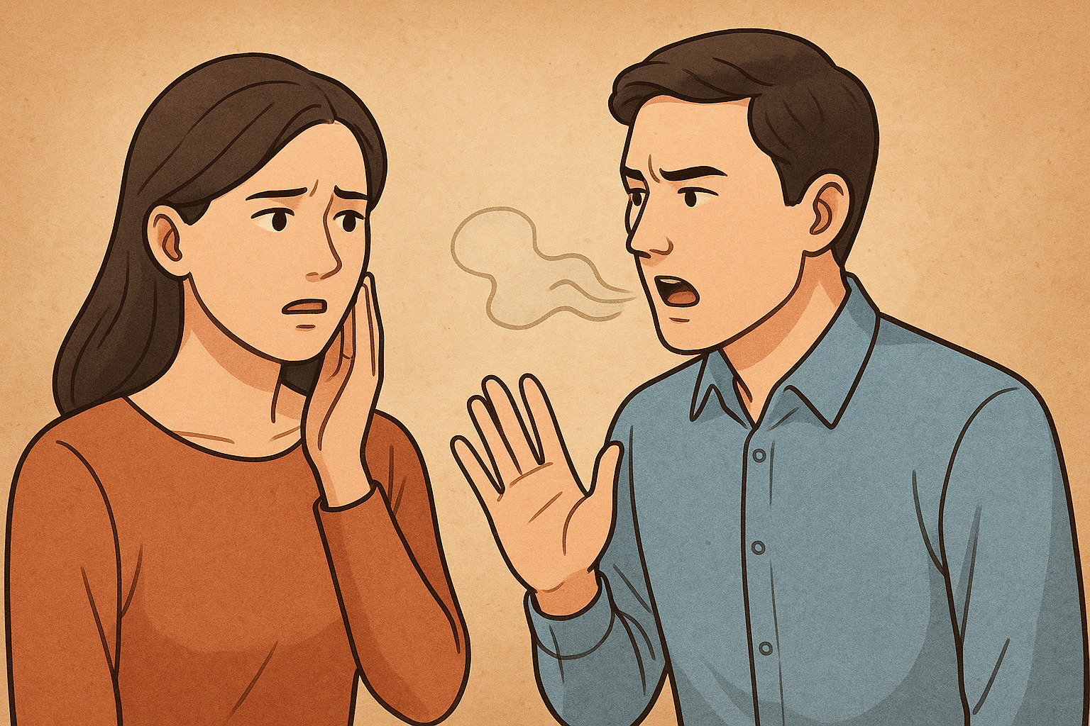 近距離で話すとき、口臭はどれくらい伝わるの?